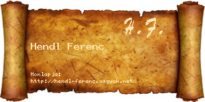 Hendl Ferenc névjegykártya